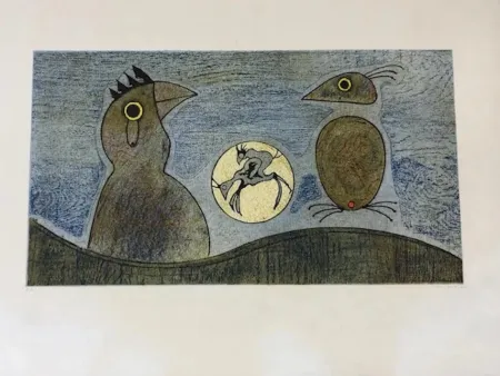 リトグラフ Ernst - Los pájaros