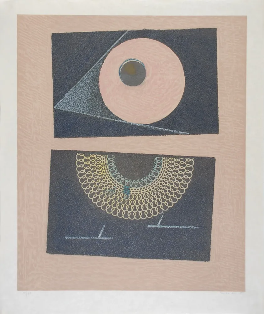 リトグラフ Ernst - Veilleuse au seuil de nos terrassements