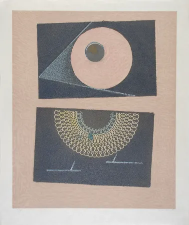 リトグラフ Ernst - Veilleuse au seuil de nos terrassements