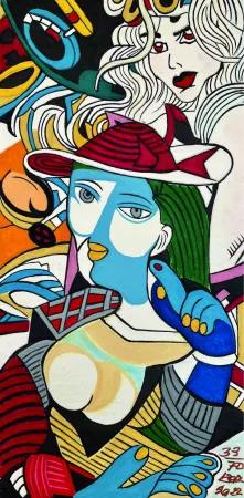 彫版 Erro - FEMME AU CHAPEAU