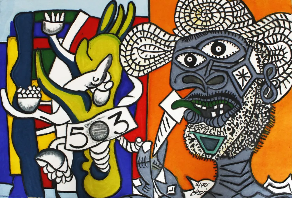 彫版 Erro - HOMMAGE A PICASSO ET FERNAND LEGER