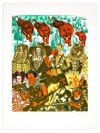 リトグラフ Erro - La reine Elizabeth