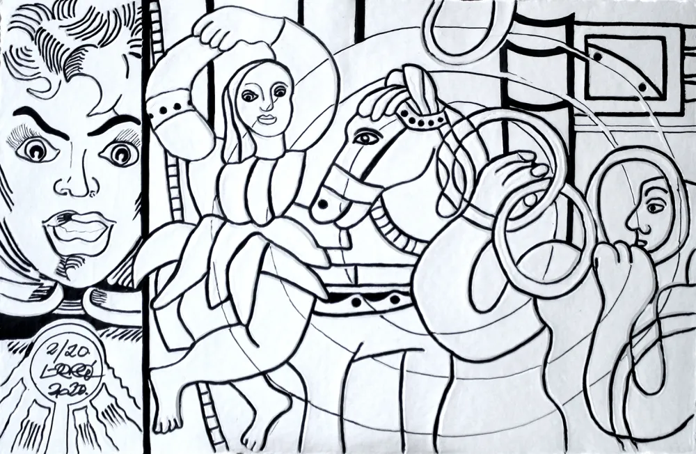 多数の Erro - LE CIRQUE (noir et blanc)