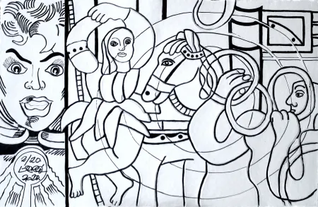 多数の Erro - LE CIRQUE (noir et blanc)