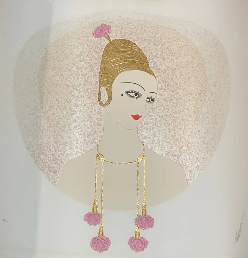 シルクスクリーン Erte - Carnations