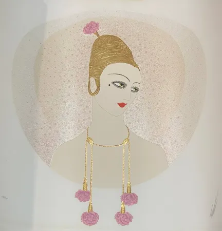 シルクスクリーン Erte - Carnations