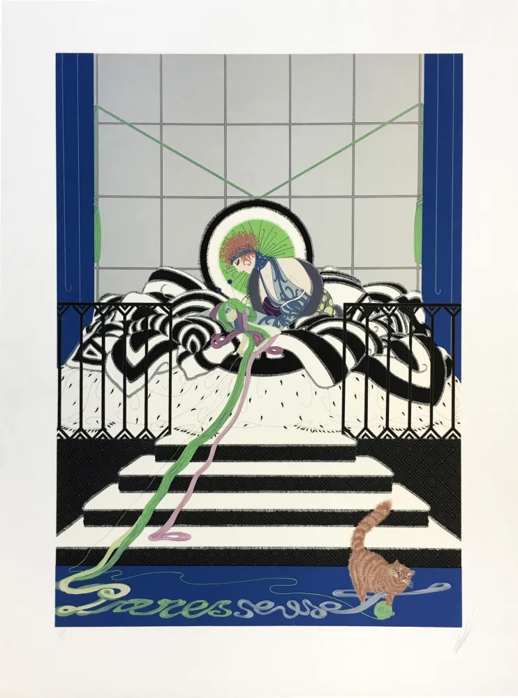 シルクスクリーン Erte - PARESSEUSE