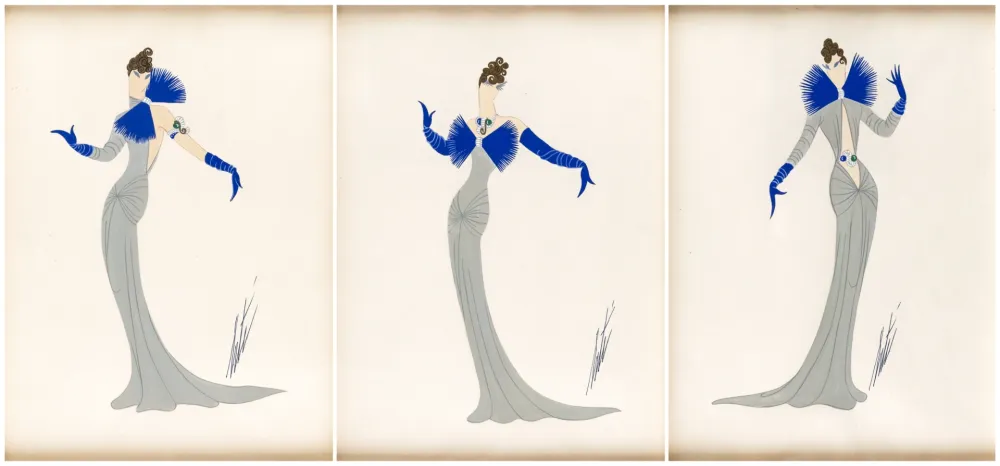技術的なありません Erte -  Set of three Costume Designs 