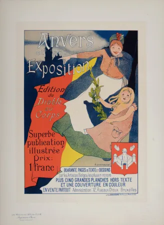 リトグラフ Evenepoel - Les Maîtres de l'Affiche : Anvers et son exposition, 1897