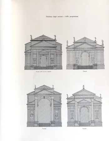 シルクスクリーン Fabro - Complete Folder of 55 screen prints, design for the façade of the Church of the Holy Saviour in Venice (Palladio)