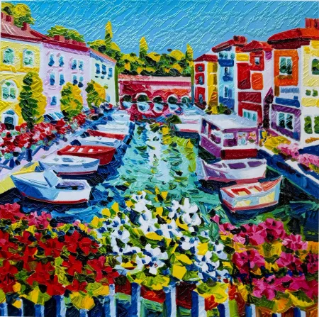 シルクスクリーン Faccincani - Peschiera, dove riposare il cuore