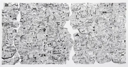 シルクスクリーン Fahlström - Sketch for World Map from the Peace Portfolio