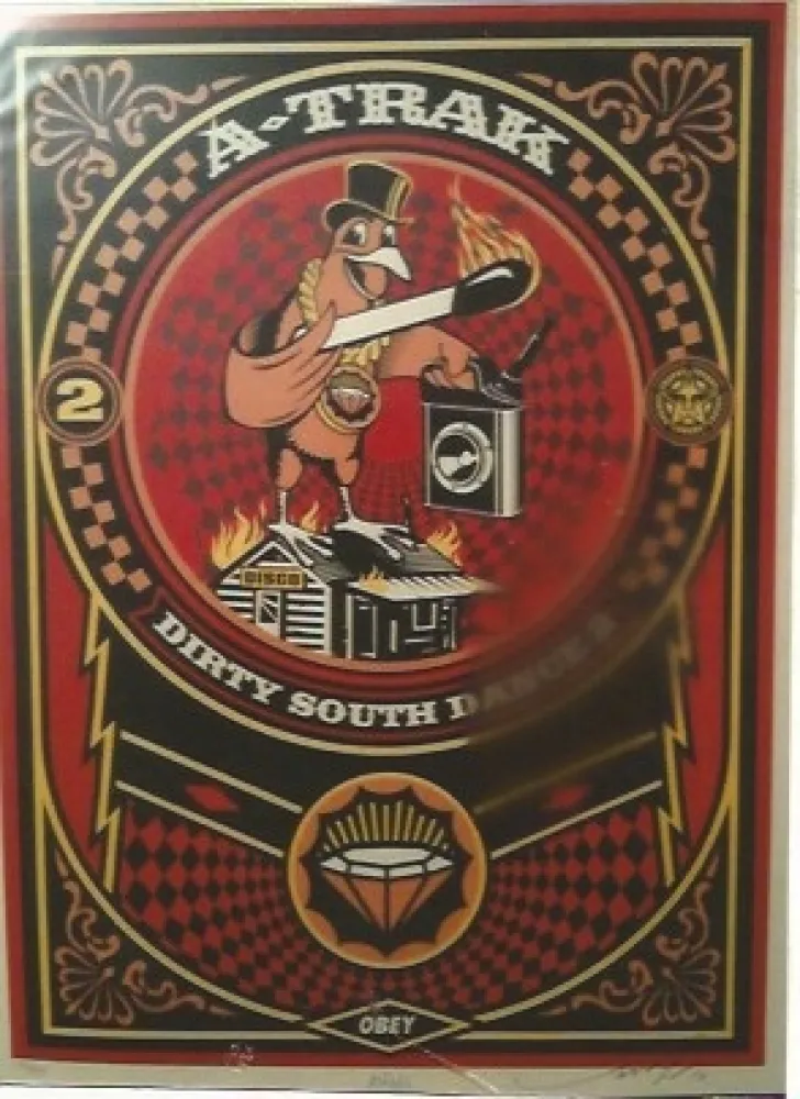 シルクスクリーン Fairey - A-Trak Dirty South Dance 2 (A-Trak)