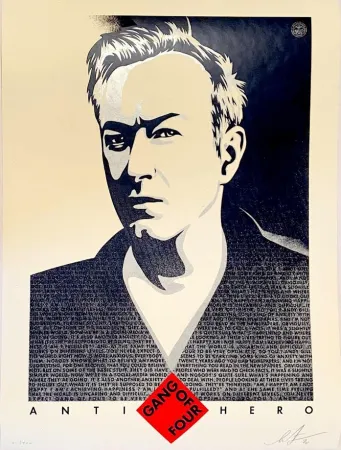 シルクスクリーン Fairey - Andy Gill Anti-Hero US