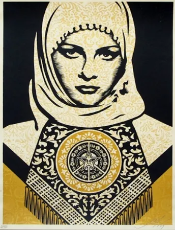 シルクスクリーン Fairey - Arab Woman (Gold)