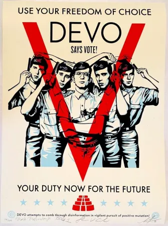 シルクスクリーン Fairey - DEVO Vote!