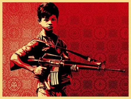 シルクスクリーン Fairey - Duality of Humanity #4