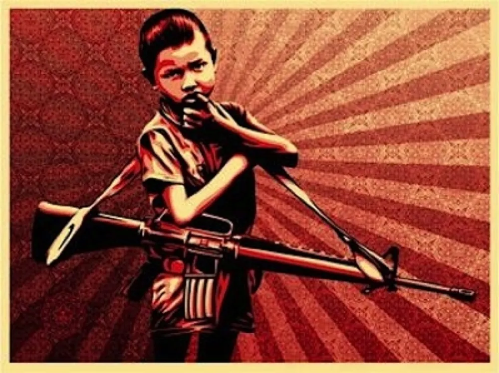 シルクスクリーン Fairey - Duality of Humanity #5