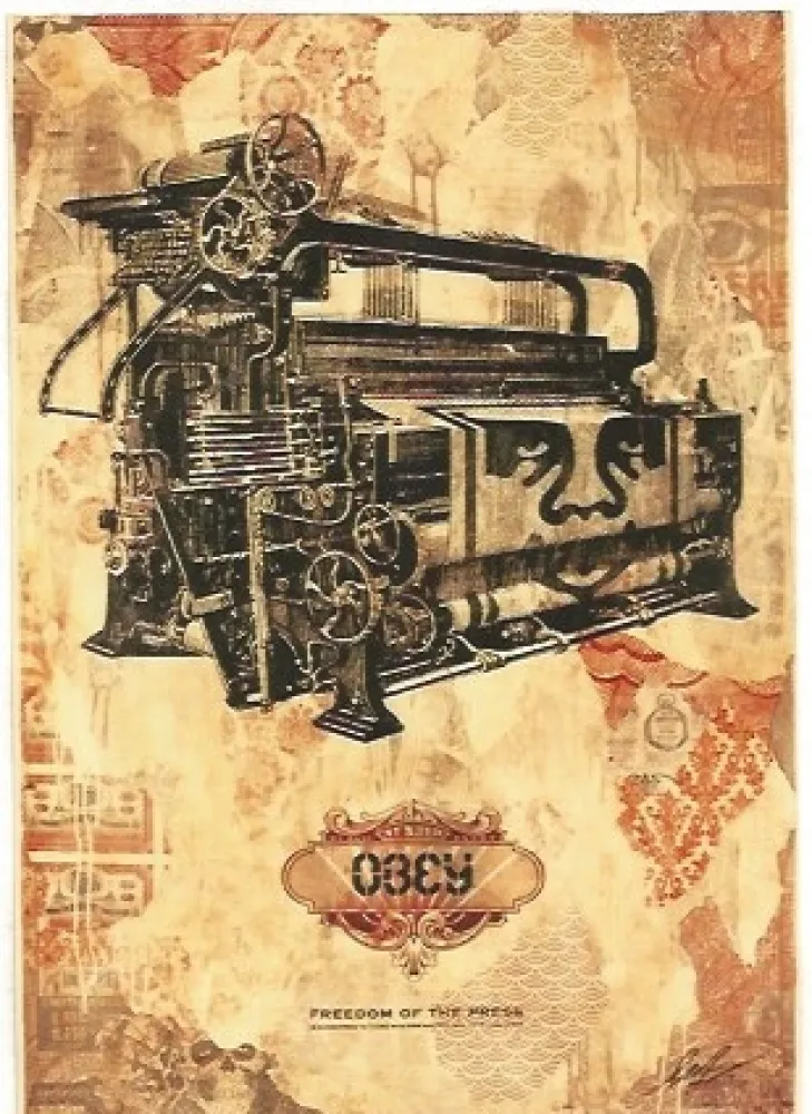 彫版 Fairey - Freedom of the press