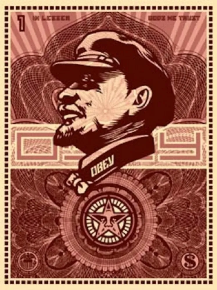 シルクスクリーン Fairey - Lenin Money
