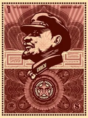 シルクスクリーン Fairey - Lenin Money