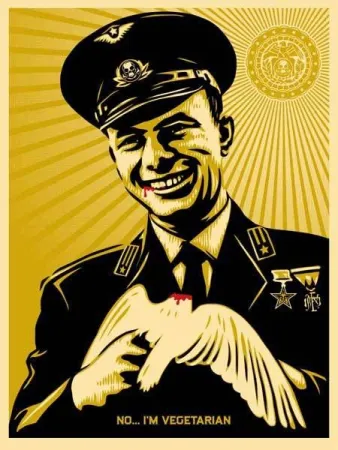 シルクスクリーン Fairey - No, I'm Vegetarian