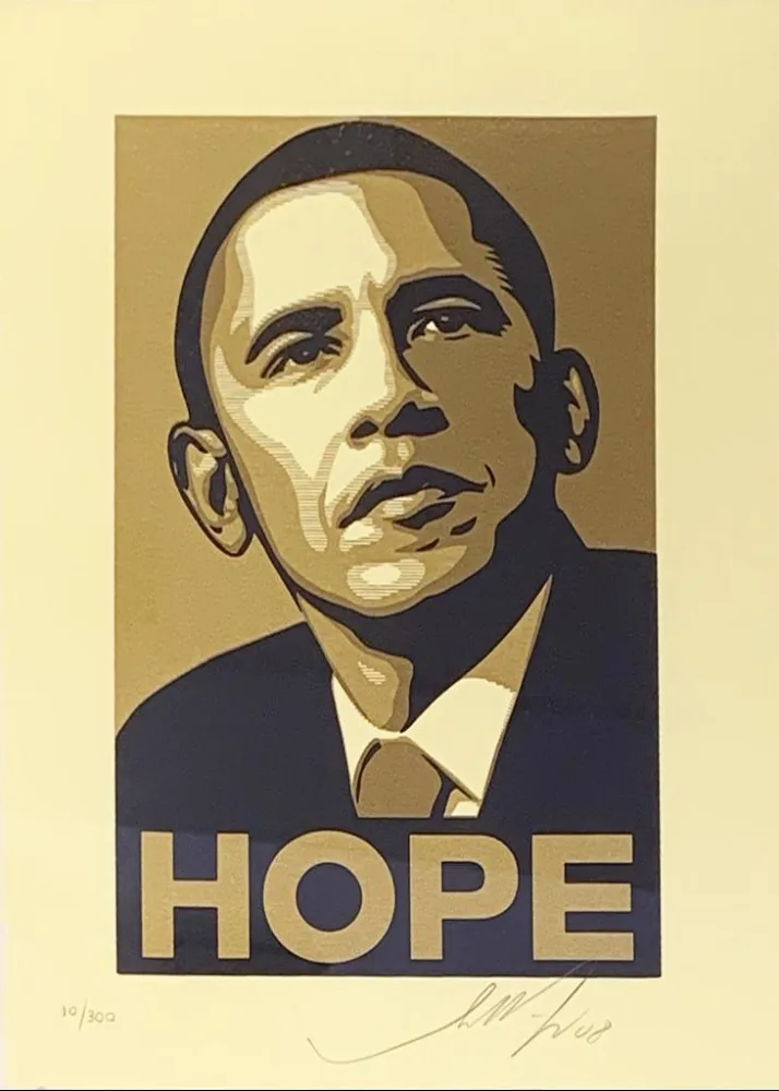 シルクスクリーン Fairey - Obama Hope Gold from Artists for Obama Portfolio
