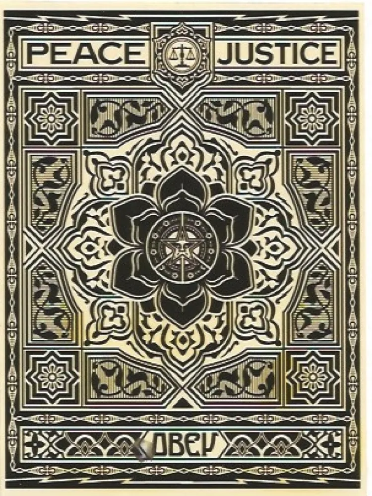 シルクスクリーン Fairey - Peace and Justice Ornament (Black)