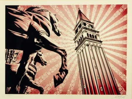 シルクスクリーン Fairey - ST. MARKS HORSES