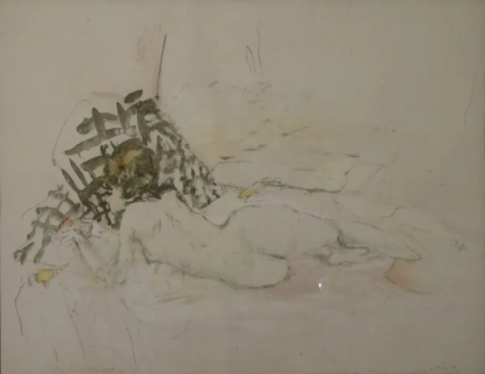 リトグラフ Falk - (Liegender Akt