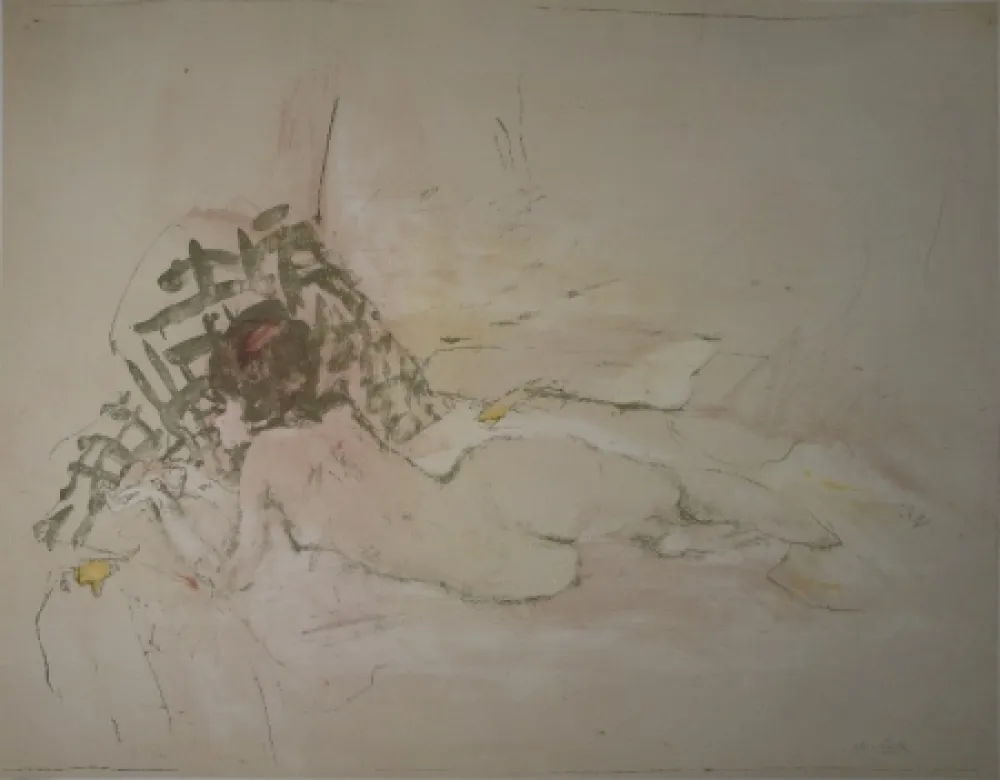 リトグラフ Falk - Liegender Akt