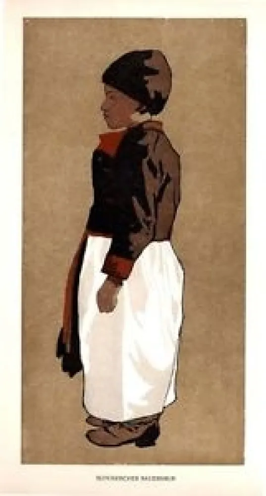 木版 Fanto - Slovakischer Bauernbub / Slovak Farmboy