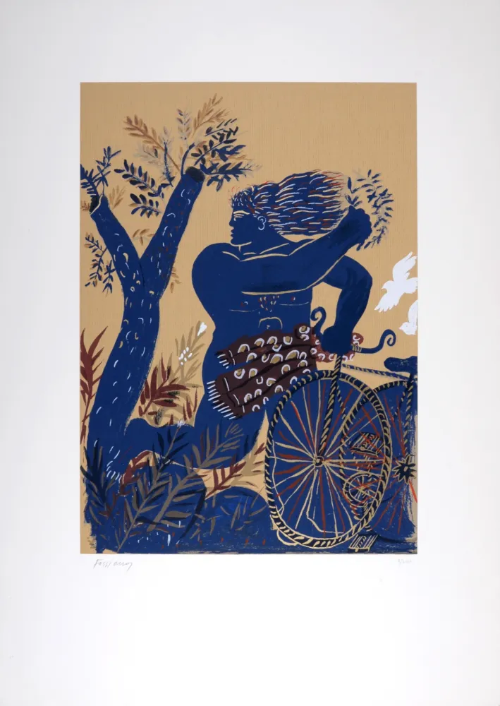 シルクスクリーン Fassianos - Dieu de l'Olympe