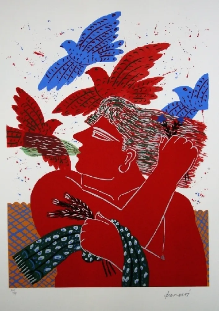 シルクスクリーン Fassianos - Eole 