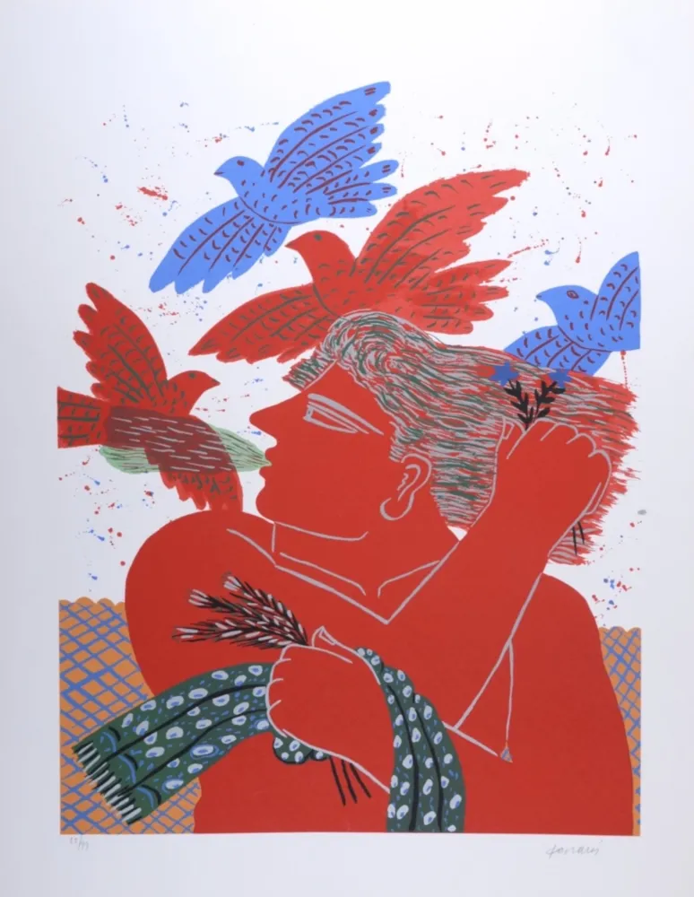 リトグラフ Fassianos - Eole