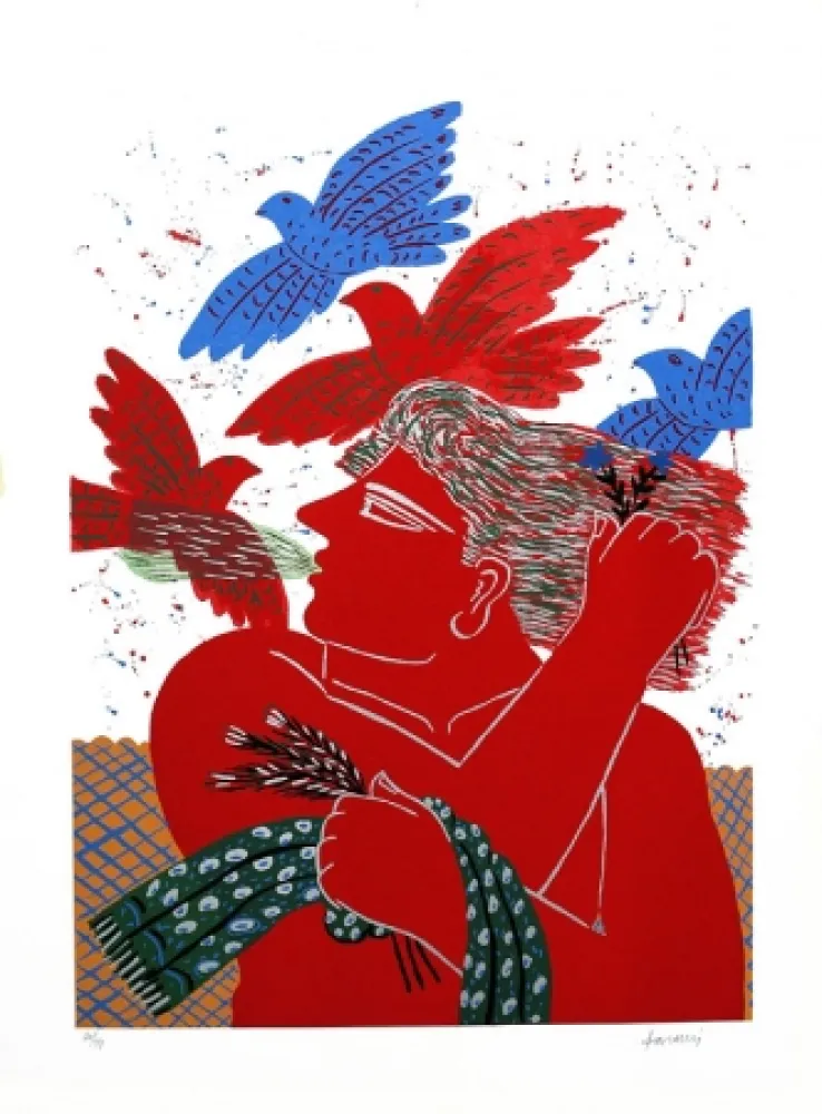 シルクスクリーン Fassianos - Eole