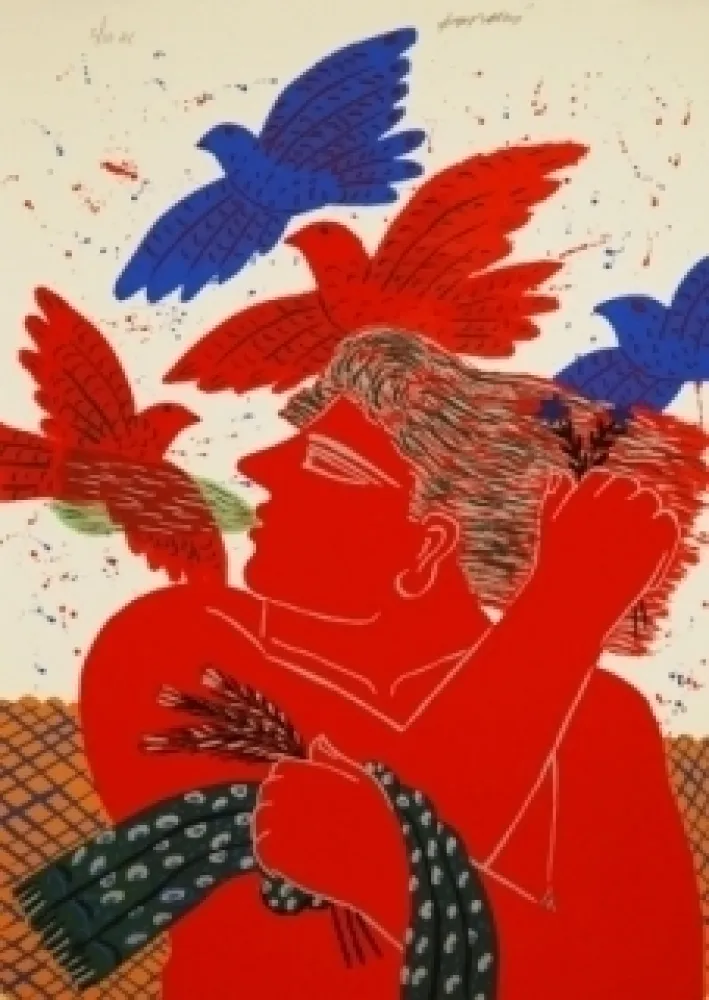 シルクスクリーン Fassianos - Eole