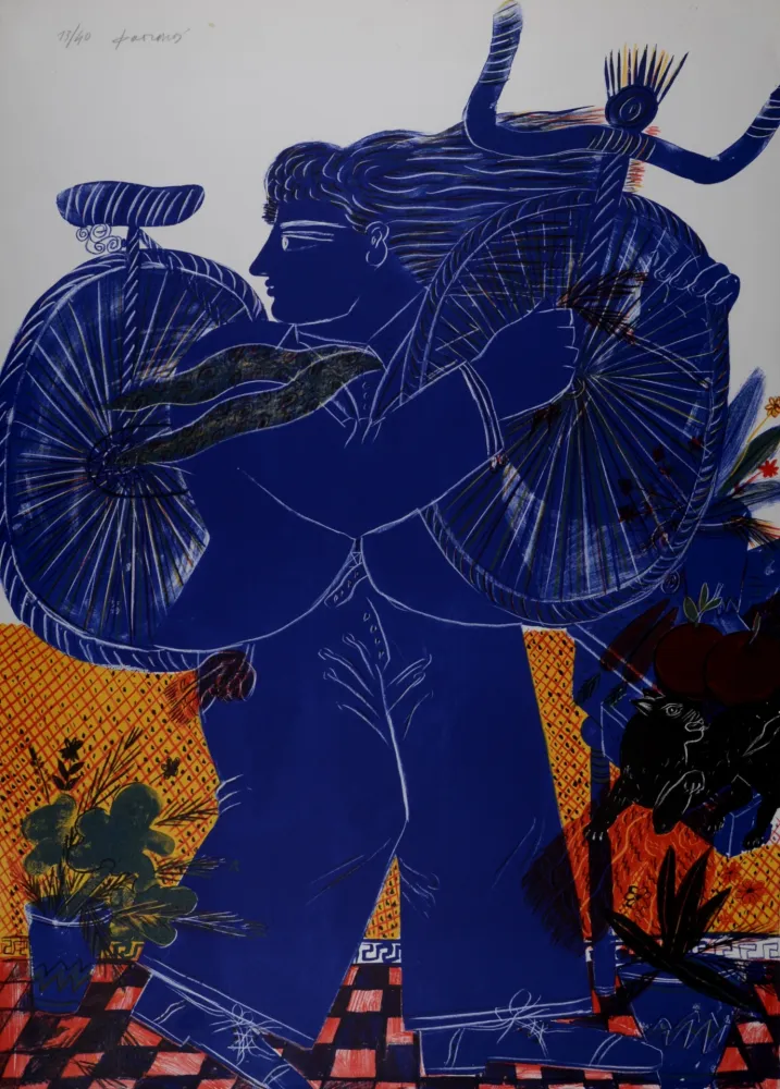 リトグラフ Fassianos - Le Chat surpris