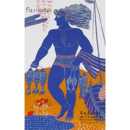 リトグラフ Fassianos - Le pecheur