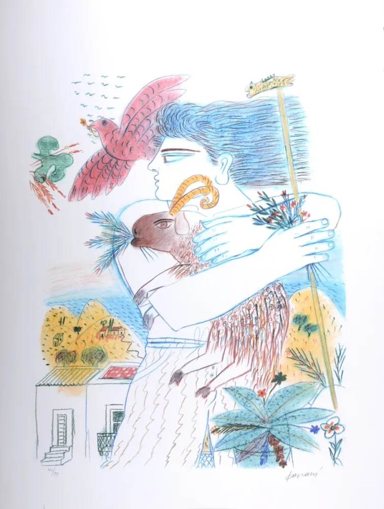 リトグラフ Fassianos - Pan