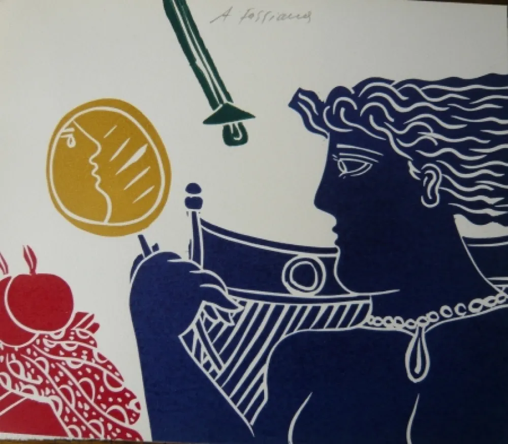 沈み彫り Fassianos - Personnage bleu