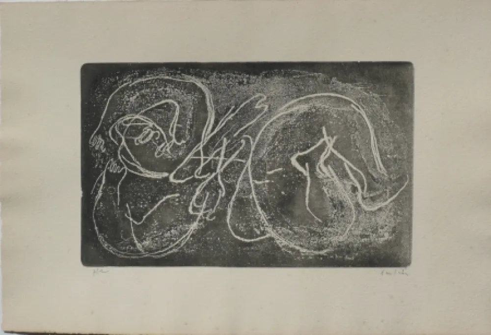 エッチングと　アクチアント Fautrier - Femme étendue I