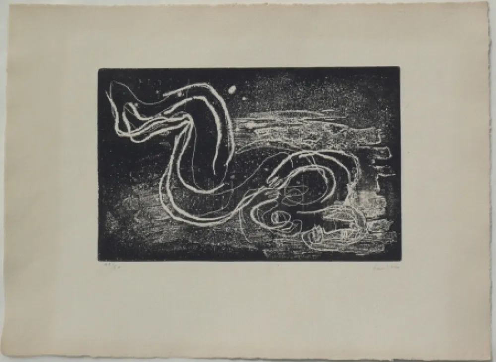 エッチングと　アクチアント Fautrier - Femme étendue III