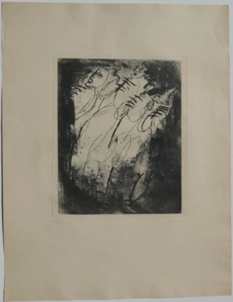 エッチングと　アクチアント Fautrier - Les fusillés