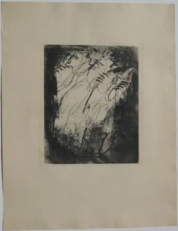 エッチングと　アクチアント Fautrier - Les fusillés