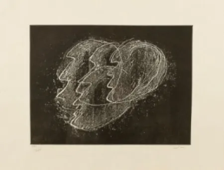 エッチングと　アクチアント Fautrier - Otages fond noir