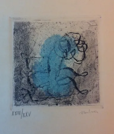 エッチングと　アクチアント Fautrier - Petit paysage vert et violet