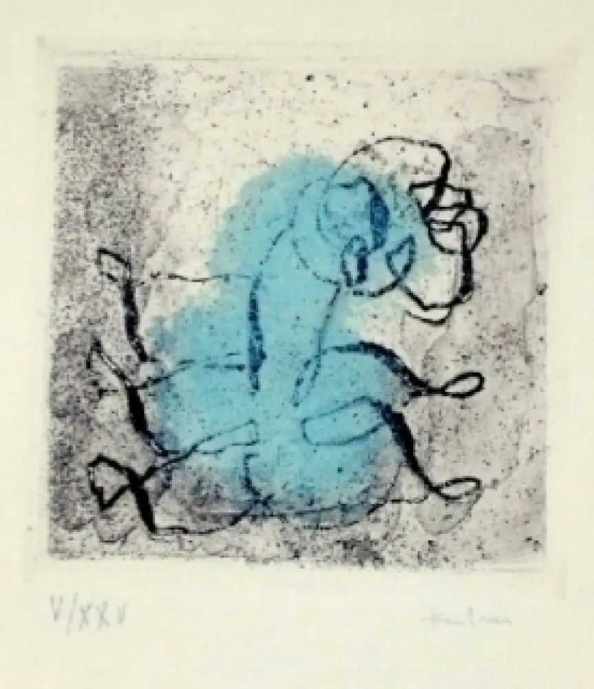 エッチングと　アクチアント Fautrier - Petit paysage vert et violet