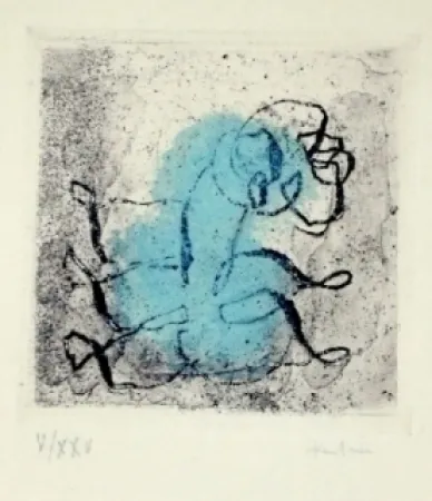 エッチングと　アクチアント Fautrier - Petit paysage vert et violet