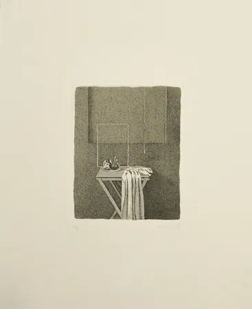 エッチング Ferroni - Interno con corda appesa